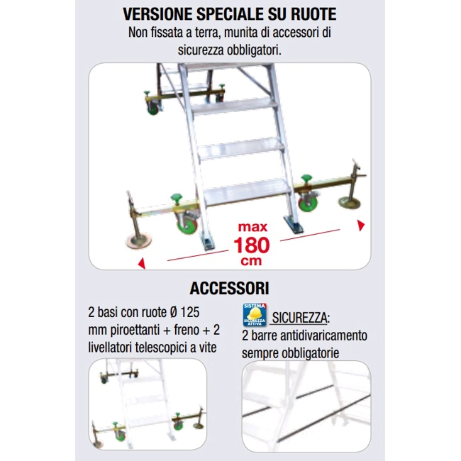 Vendita online Scala a ponte 8+8 gradini+pedana 90x53 cm. modello Diva